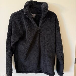 NWT Eddie Bauer Black Pullover Quarter Zip Fleece